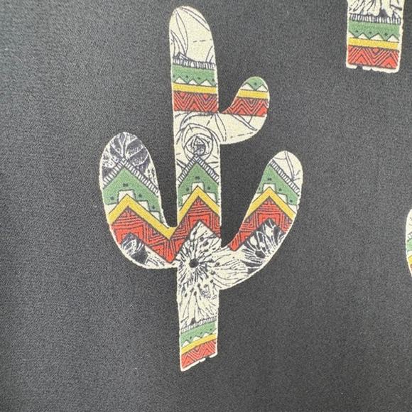 Black Cactus Sexy Flowy Peasant Mini Dress Bell Sleeve Sz Medium - Picture 6 of 12